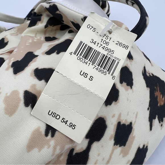 Aerie NWT Leopard Wrap One Piece Swimsuit in Cream size Small - Picture 6 of 10